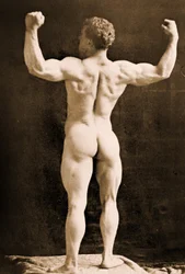 Eugen Sandow, i klassisk oldgræsk-romersk positur, ca. 1893